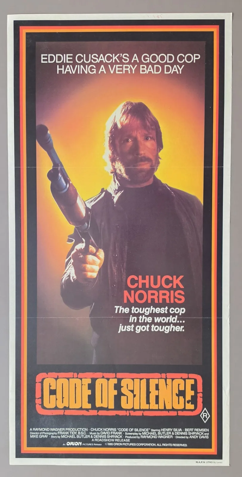 Code of Silence 1985 Australian Daybill Poster Chuck Norris Original – photo 2