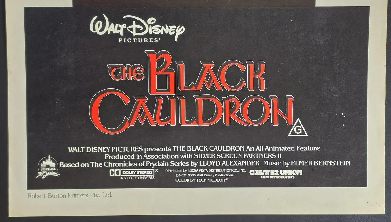 1985 The Black Cauldron Original Australian Daybill Disney Movie Poster E – photo 3