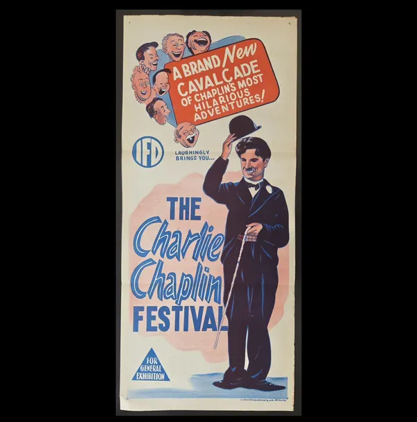 1955 The Charlie Chaplin Festival Original Australian Daybill Poster VG Rare
