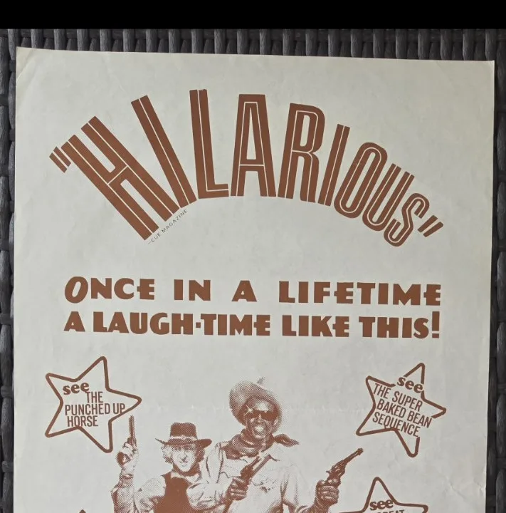 1974 Blazing Saddles Original Australian Daybill Poster Brown Variant Mel Brooks – photo 2