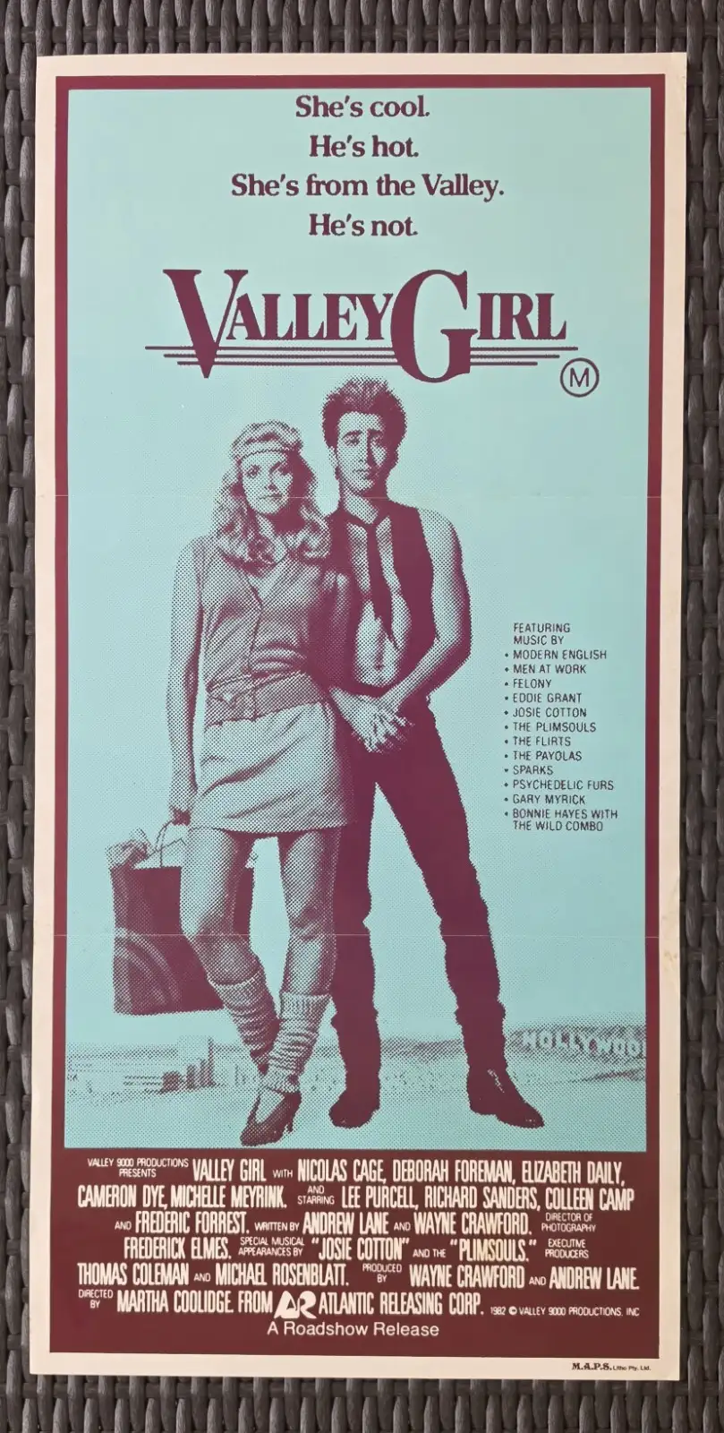 Valley Girl 1983 Original Australian Daybill Movie Poster Nicolas Cage 80s – photo 2