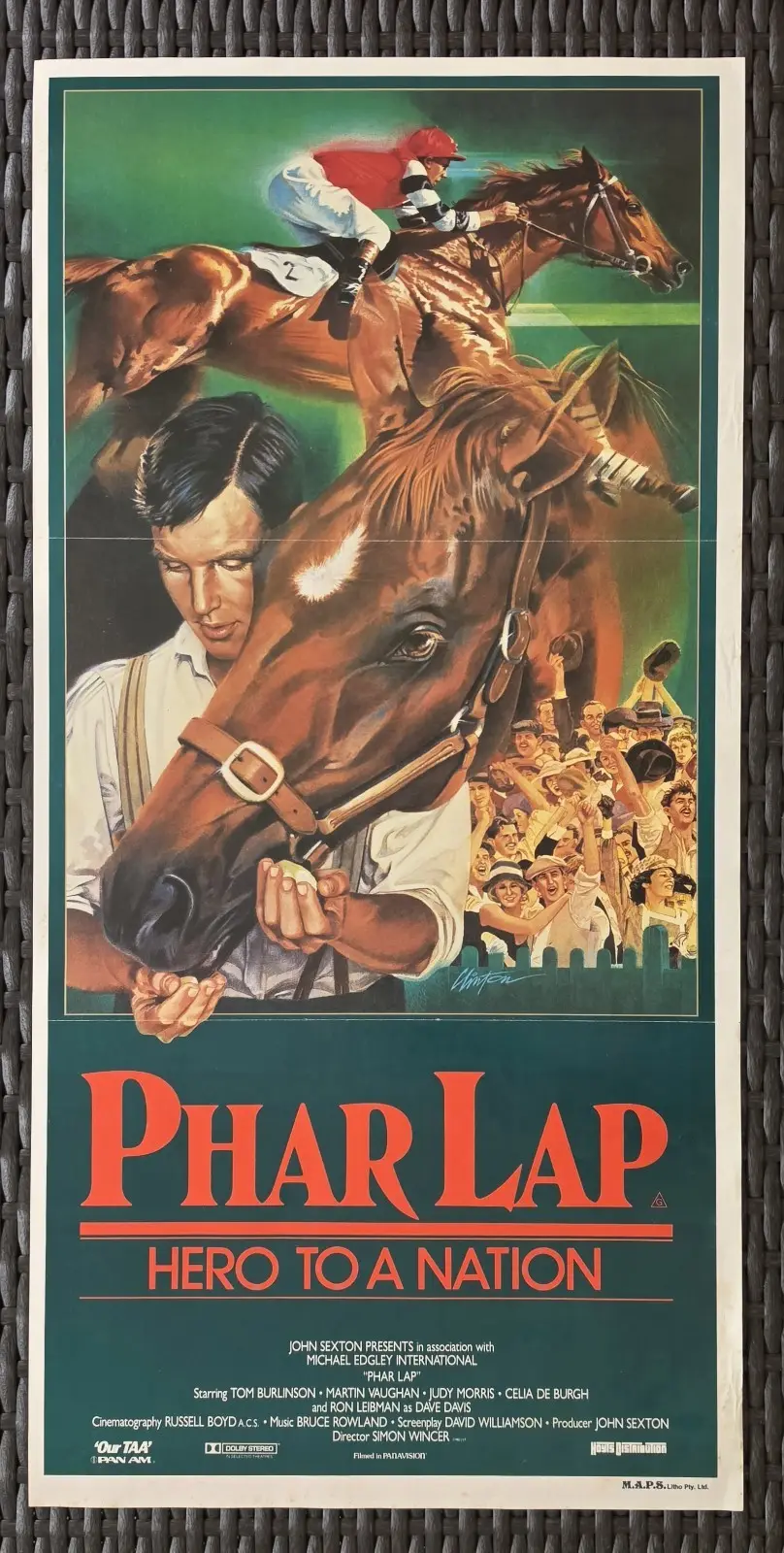 Phar Lap 1983 Original Australian Daybill Movie Poster Tom Burlinson Horse Racin – photo 2