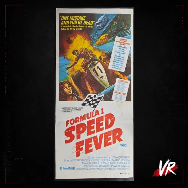 1978 Formula 1 Speed Fever Original Australian Daybill Movie Poster Racing VG+