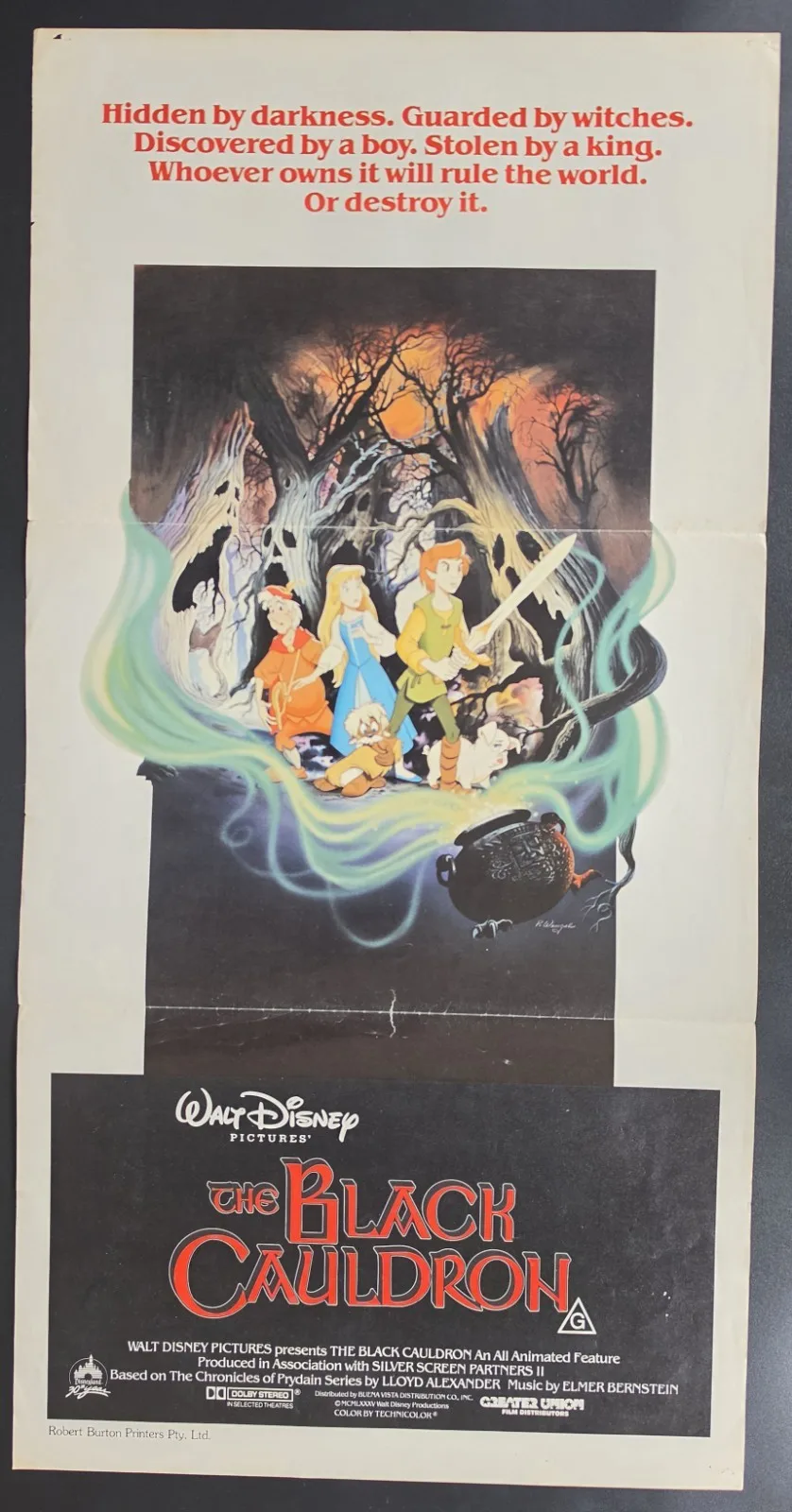 1985 The Black Cauldron Original Australian Daybill Disney Movie Poster E – photo 2