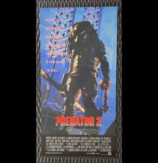 Predator 2 1990 Original Australian Daybill Movie Poster Danny Glover Alien