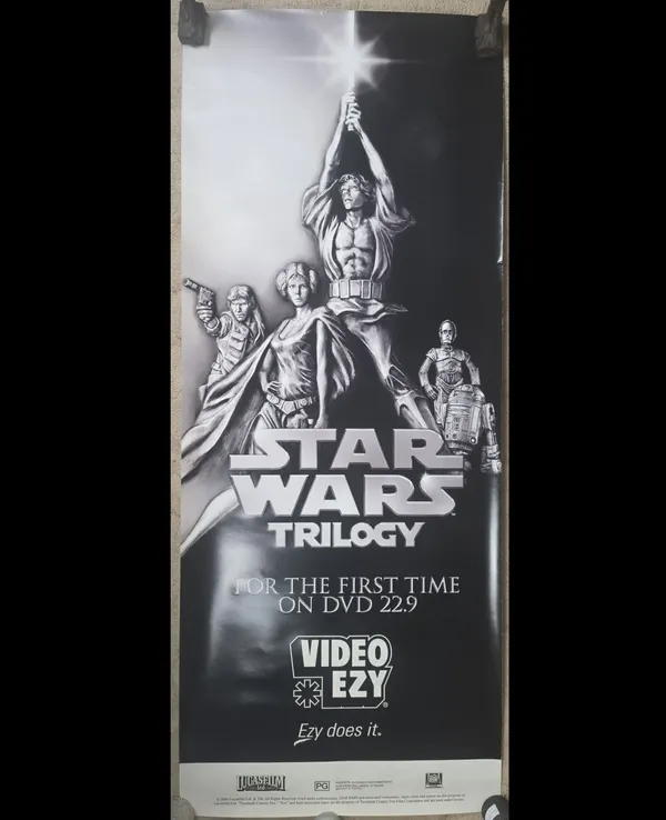 Star Wars Trilogy 2004 Original Video Ezy Promo Poster 200x80cm DVD Display