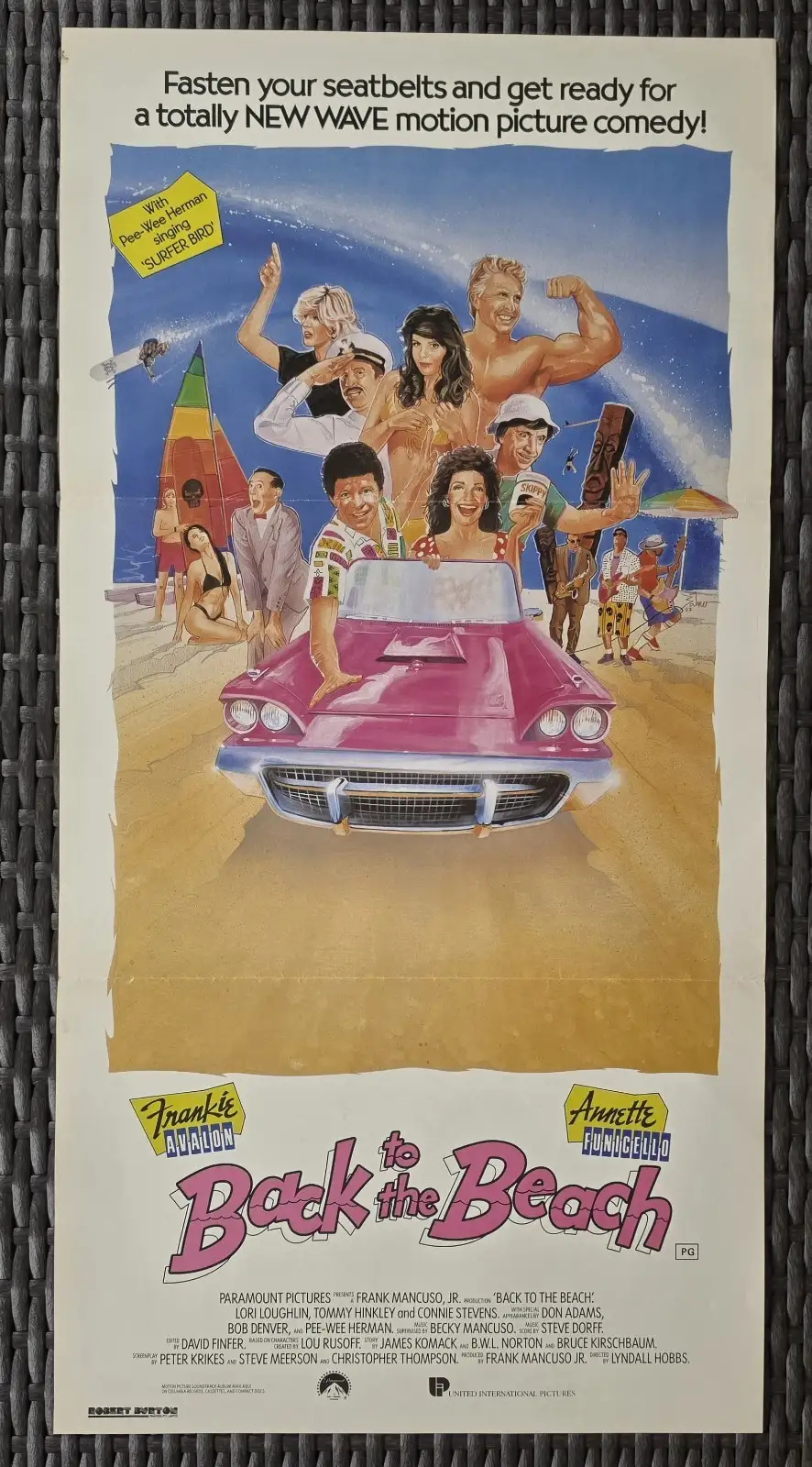 Back to the Beach 1987 Original Australian Daybill Poster Frankie Avalon VG – photo 2