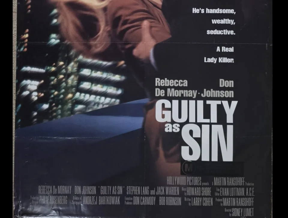 1993 Guilty as Sin Original Australian One Sheet Movie Poster SS Don Johnson – photo 7