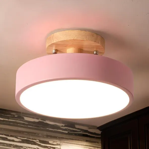Nordic Aisle Ceiling Lamp Corridor Entry Pink (18cm diameter) Warm light