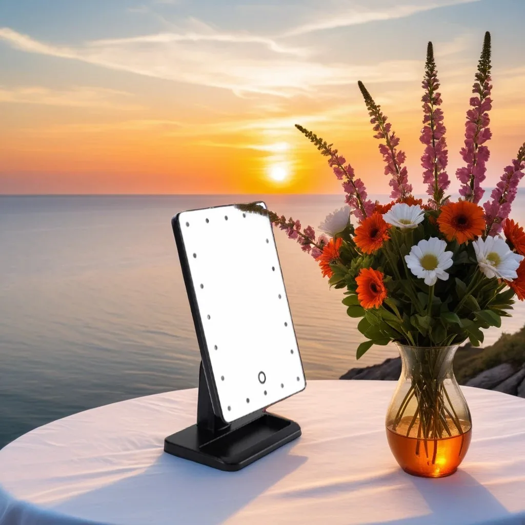 Led Makeup Mirror Desktop Smart Touch With Light Black — photo 2