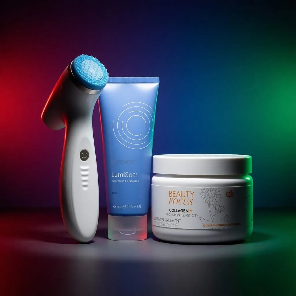 LumiSpa® iO (Blue) & Beauty Focus® Collagen+ Better Together Kit - Oily — photo 2
