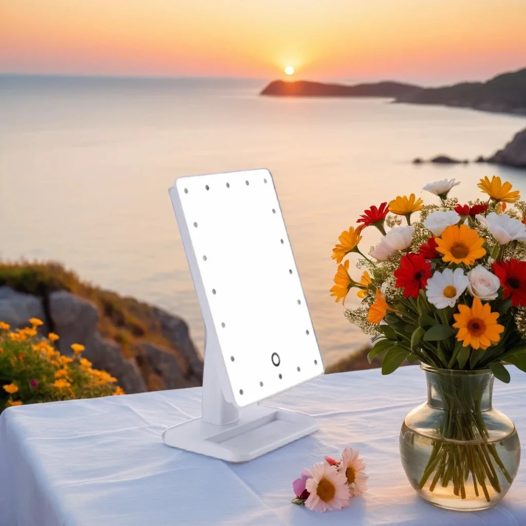 Led Makeup Mirror Desktop Smart Touch With Light White — photo 2