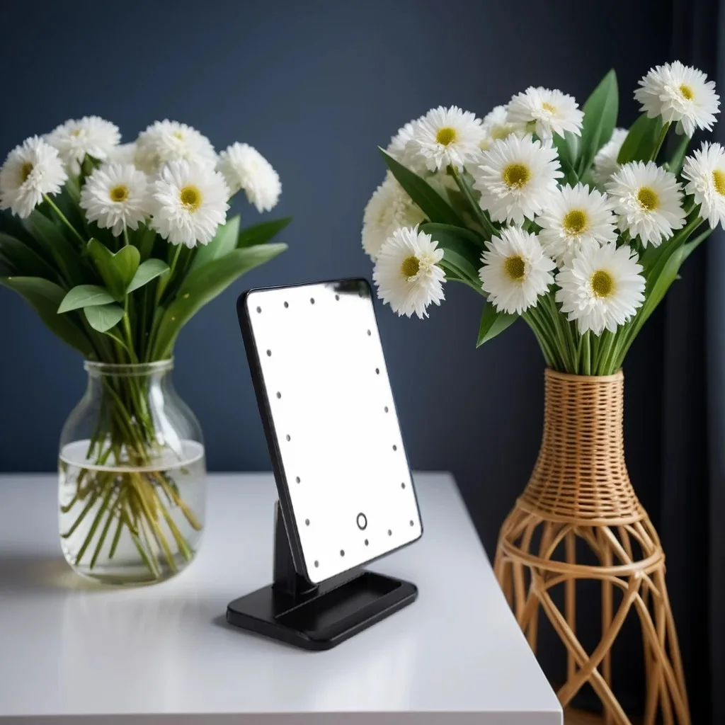 Led Makeup Mirror Desktop Smart Touch With Light Black — photo 3