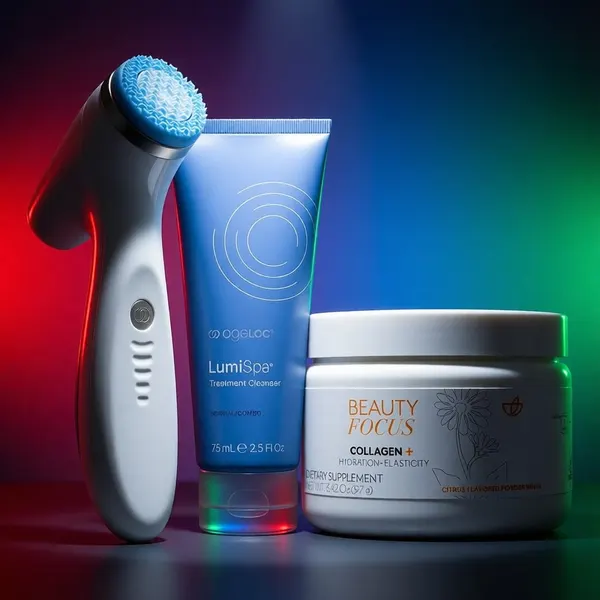 LumiSpa® iO (Blue) & Beauty Focus® Collagen+ Better Together Kit - Normal Combo