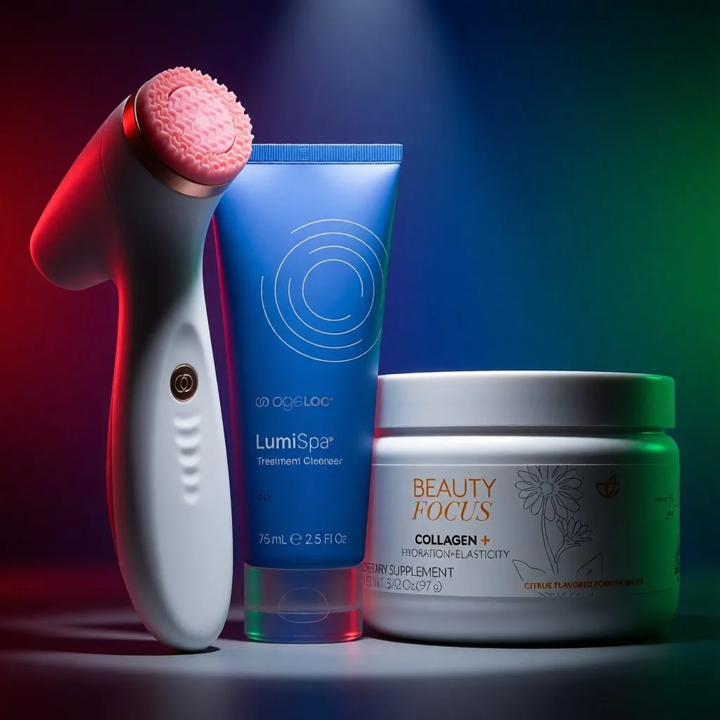 LumiSpa® iO (Rose Gold) & Beauty Focus® Collagen+ Better Together Kit - Oily — photo 2