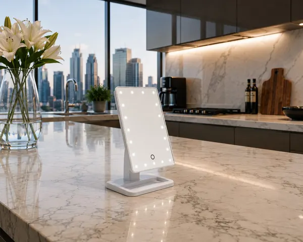 Led Makeup Mirror Desktop Smart Touch With Light White