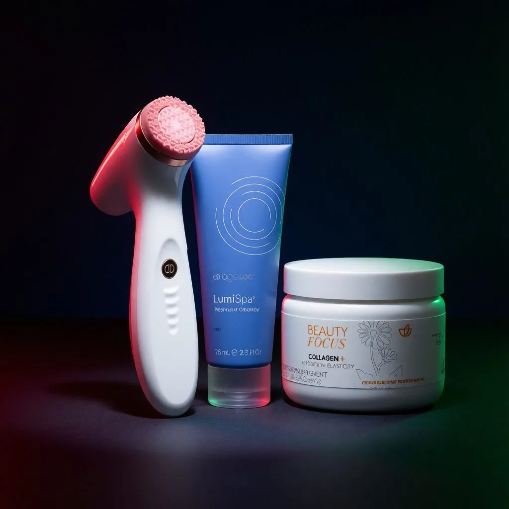 LumiSpa® iO (Rose Gold) & Beauty Focus® Collagen+ Better Together Kit - Dry — photo 2