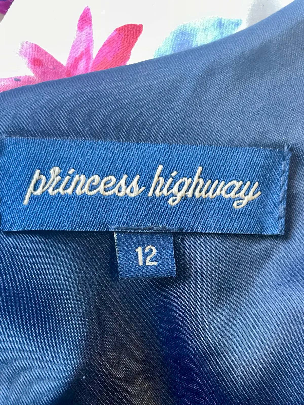 Princess Highway Navy Floral Cotton Dress Size 12 – photo 5