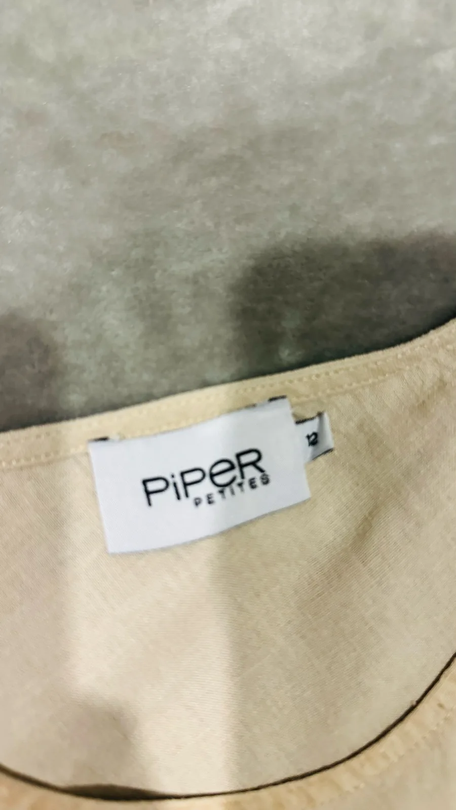 Piper Petite Linen Blend Gathered Midi Dress - Size 12 - Beige — photo 7