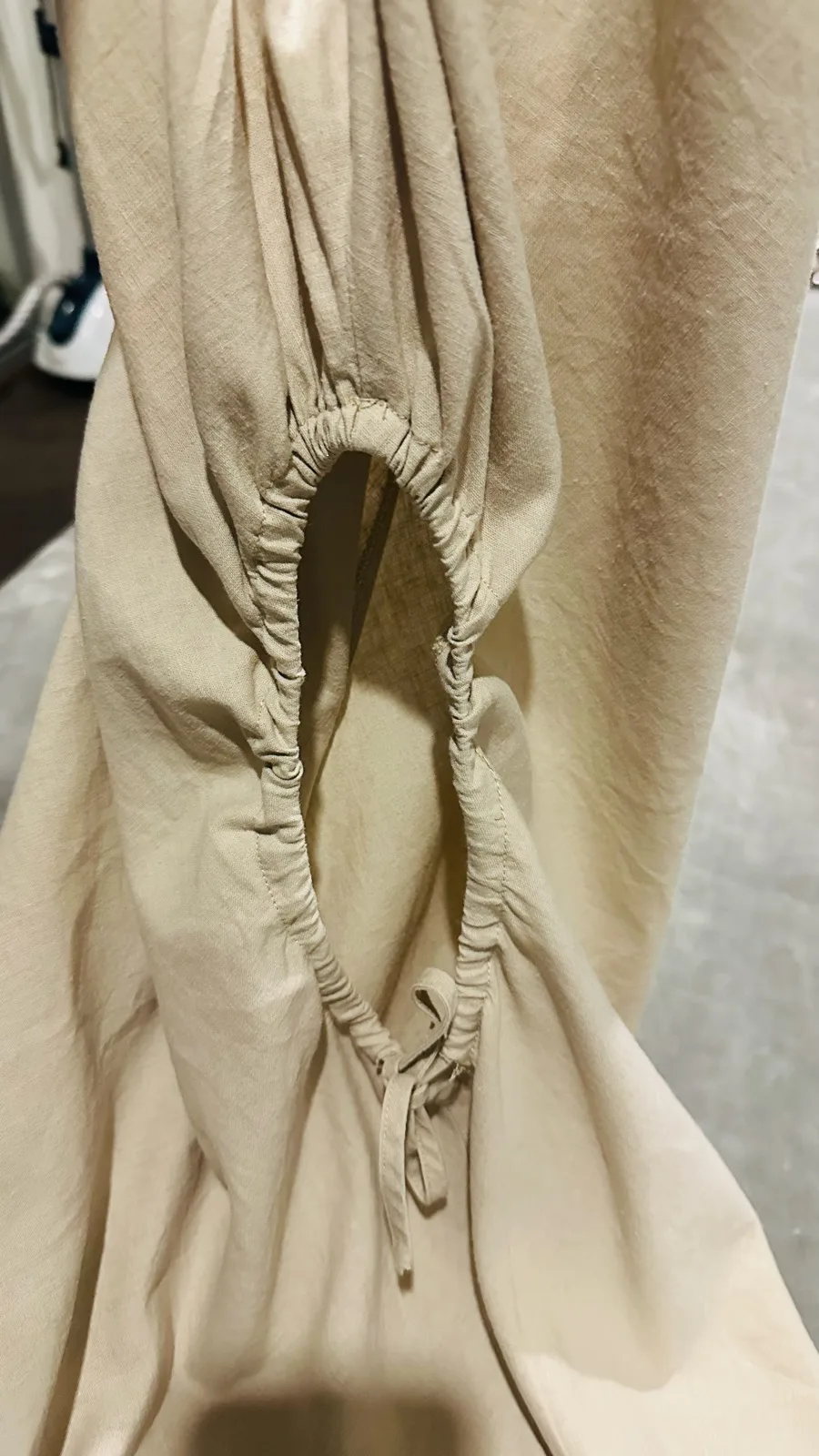 Piper Petite Linen Blend Gathered Midi Dress - Size 12 - Beige — photo 4
