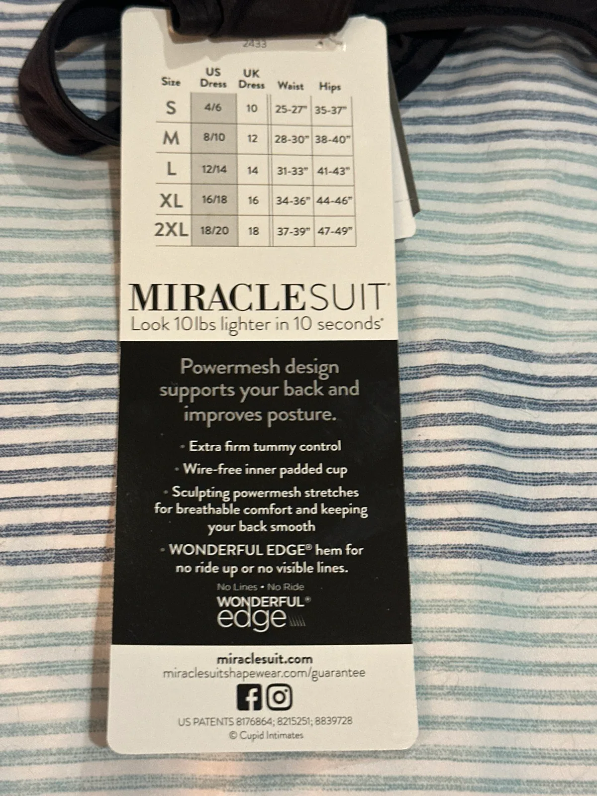 NEW Miraclesuit BackWrap Shaping Camisole Black SML | Extra Firm Control | Tags — photo 3