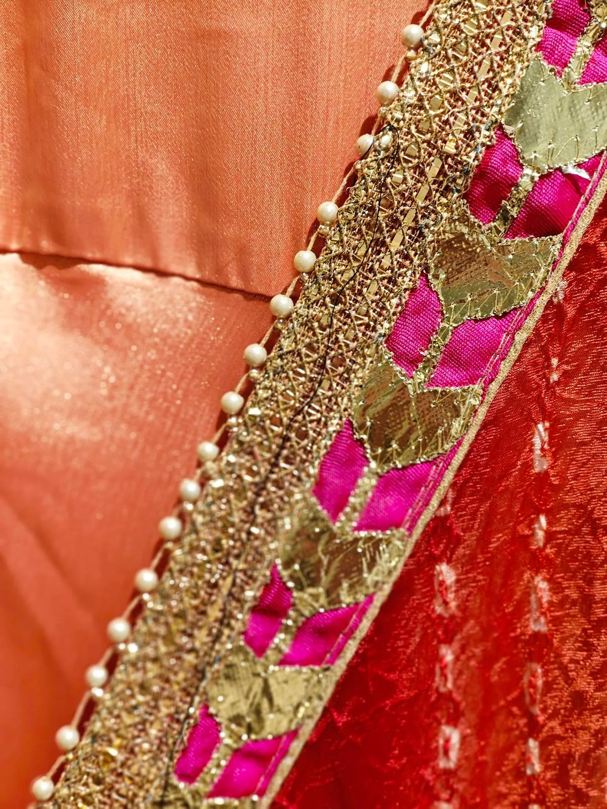 Peach Anarkali Dress with Bandhej Dupatta – photo 5