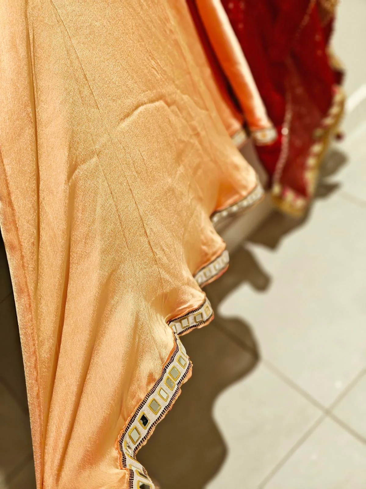 Peach Anarkali Dress with Bandhej Dupatta – photo 4