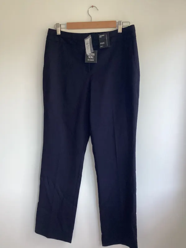 New Navy straight leg pants Size 12. Workfare by Jacquie E