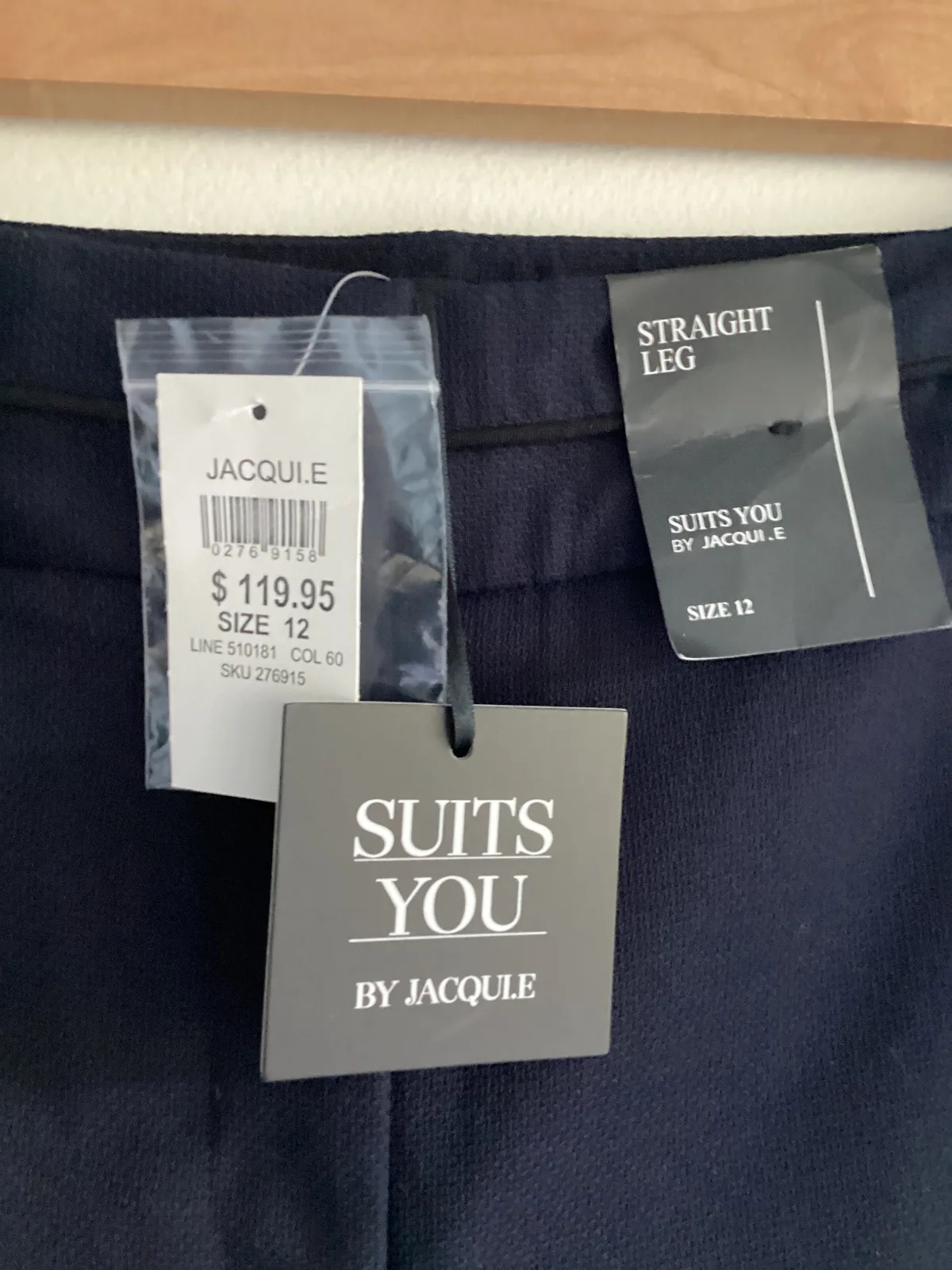New Navy straight leg pants Size 12. Workfare by Jacquie E — photo 3