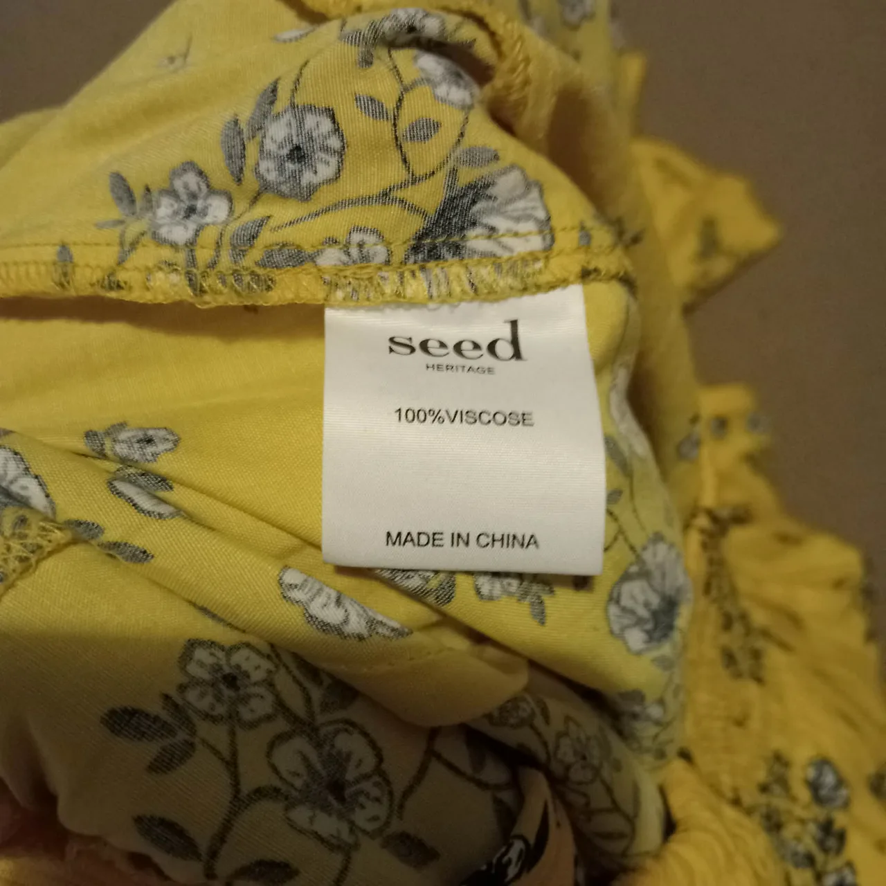 Seed Heritage Yellow Floral Jumpsuit Women's Size 6 Off Shoulder Wide Leg — photo 5