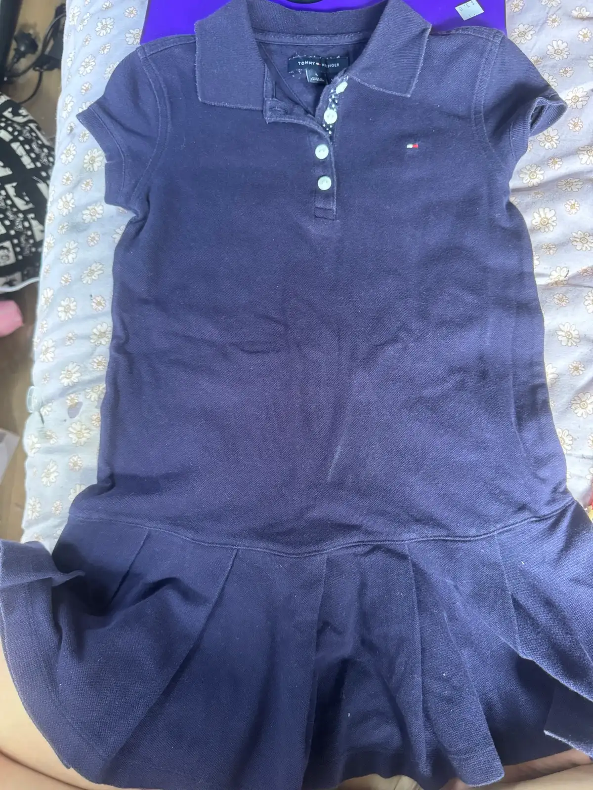 Tommy Hilfiger navy pleated tennis dress girls Sz 5 – photo 3