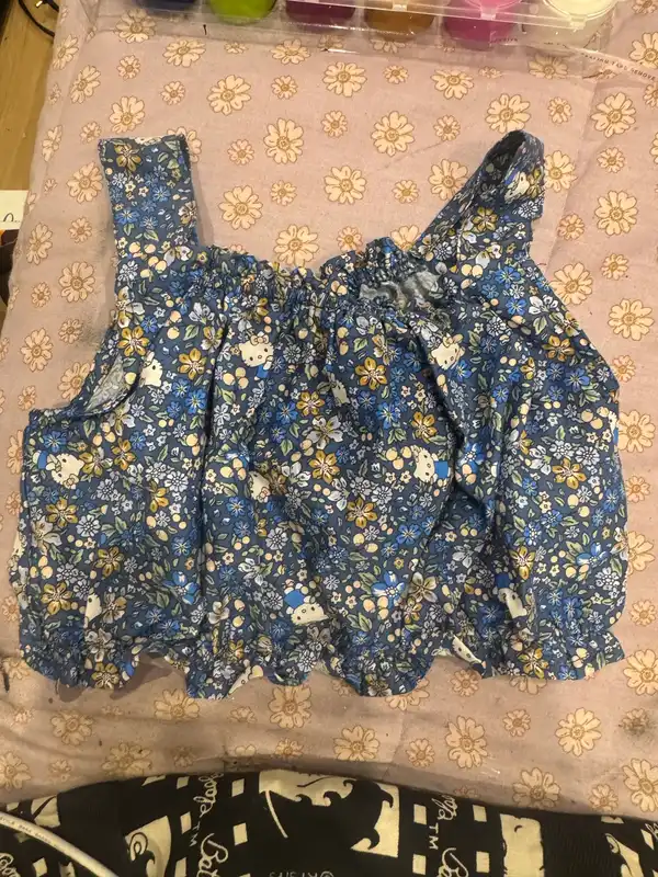 Hello kitty blue six 2 cropped top