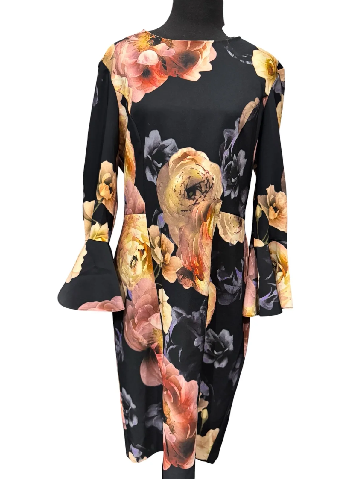 Joseph ribkoff floral bodycon midi sz10 — photo 6