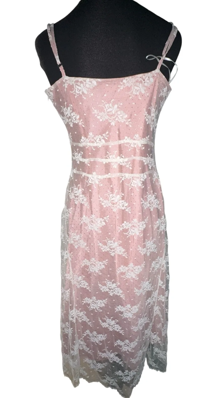 Tokito pink lace thin strap 10 dress — photo 4