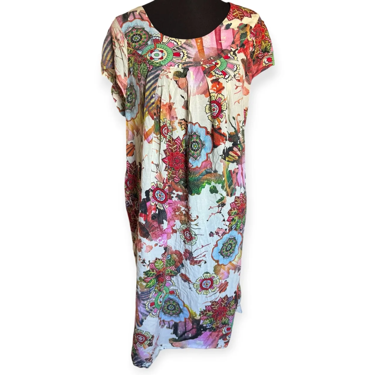 Ladies Vtg  boho cap sleeve floral dress – photo 3