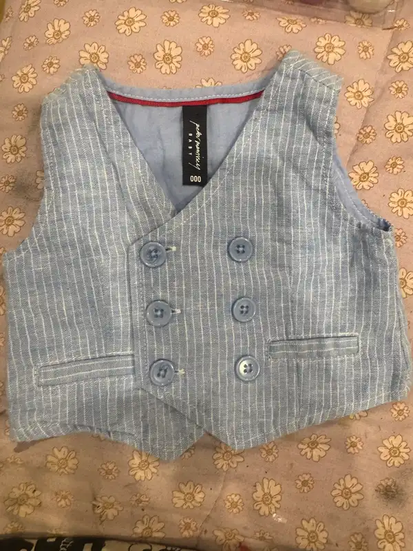 Boys blue pin striped vest 000 designer