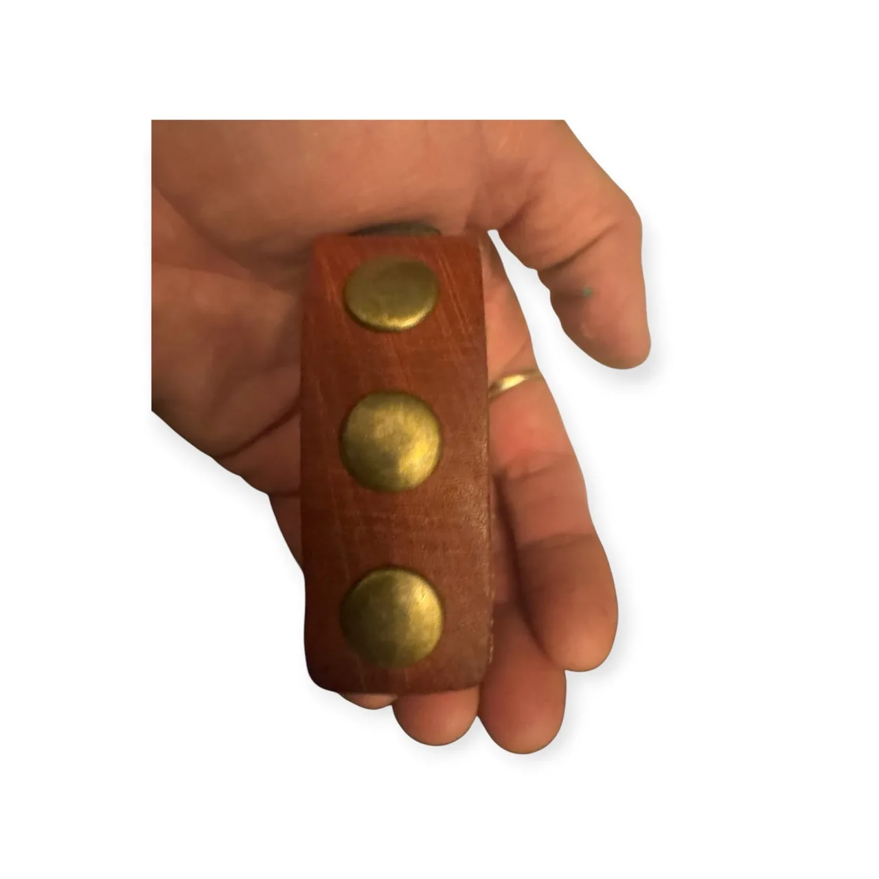 Leather Viking metal button up braclet – photo 4