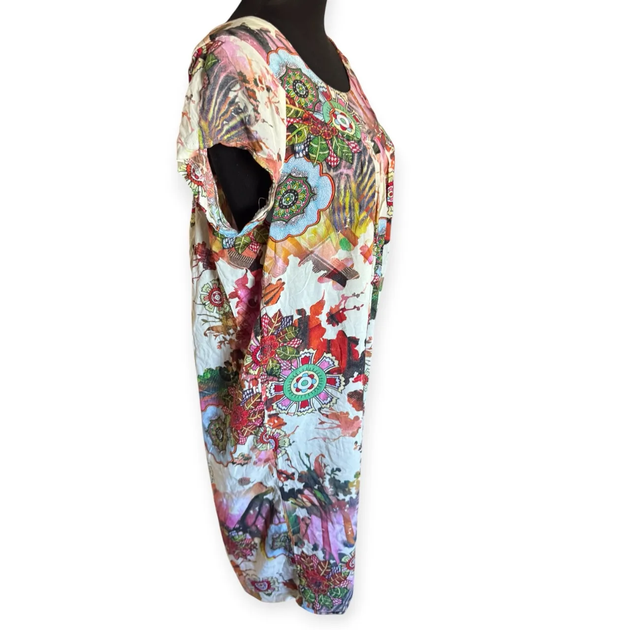 Ladies Vtg  boho cap sleeve floral dress – photo 4