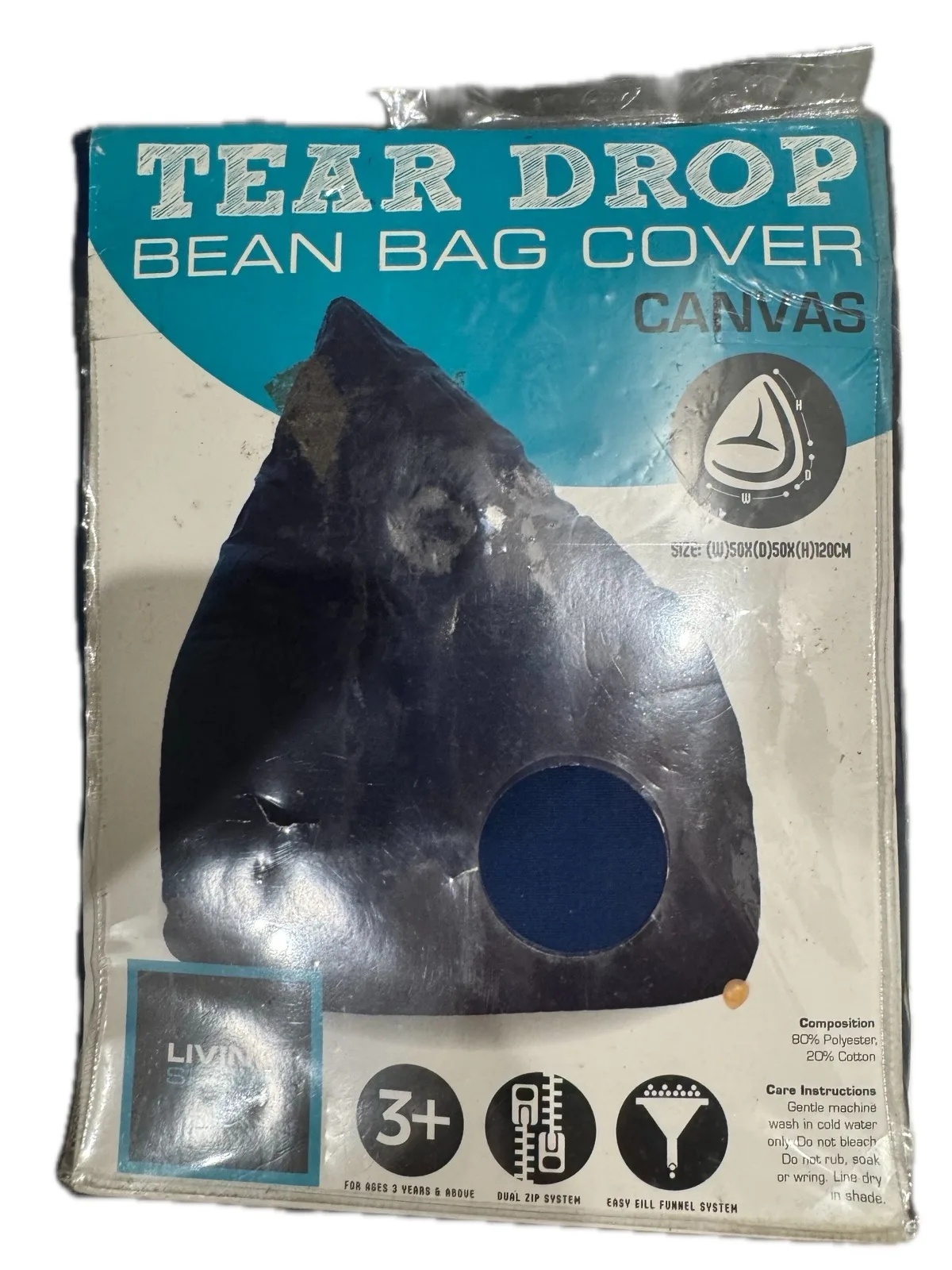 Bean bag cover navy new canvas – photo 4
