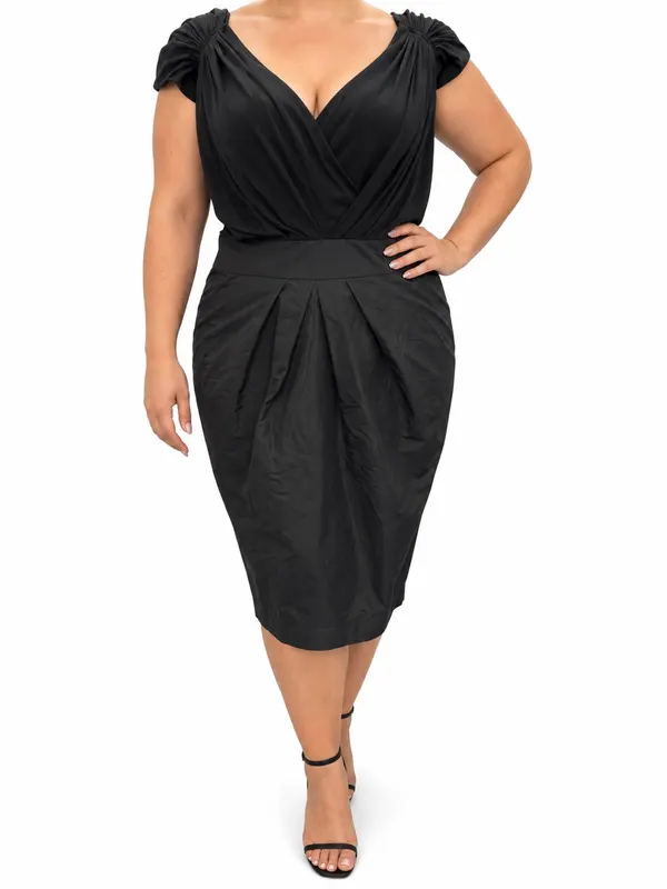 Basque black v neck cap sleeve 16