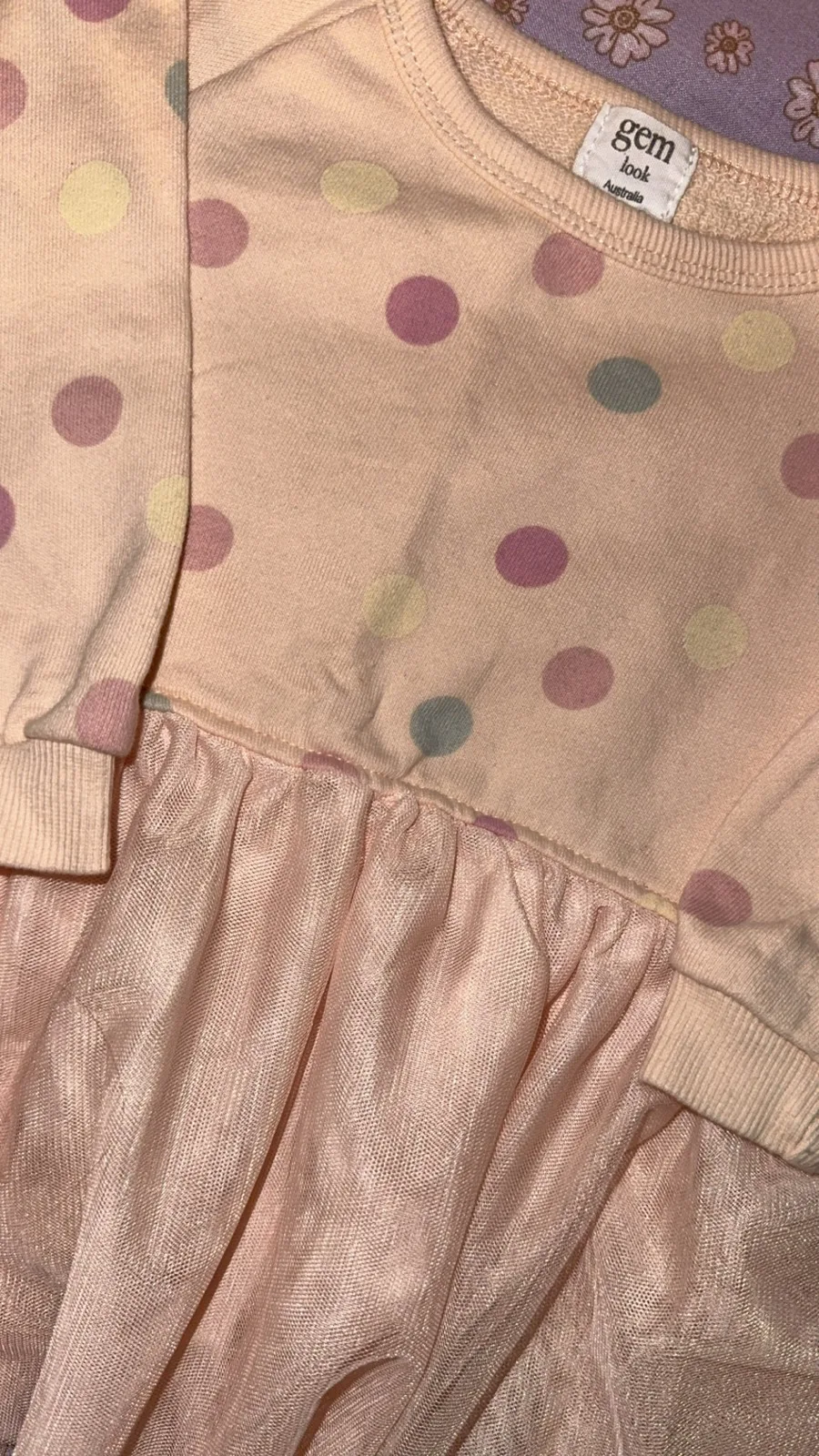 Gem baby girls Sz 1 apricot tulle dress — photo 2