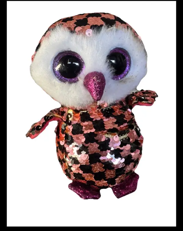 Ty beanie boo retired checkers the flippable owl