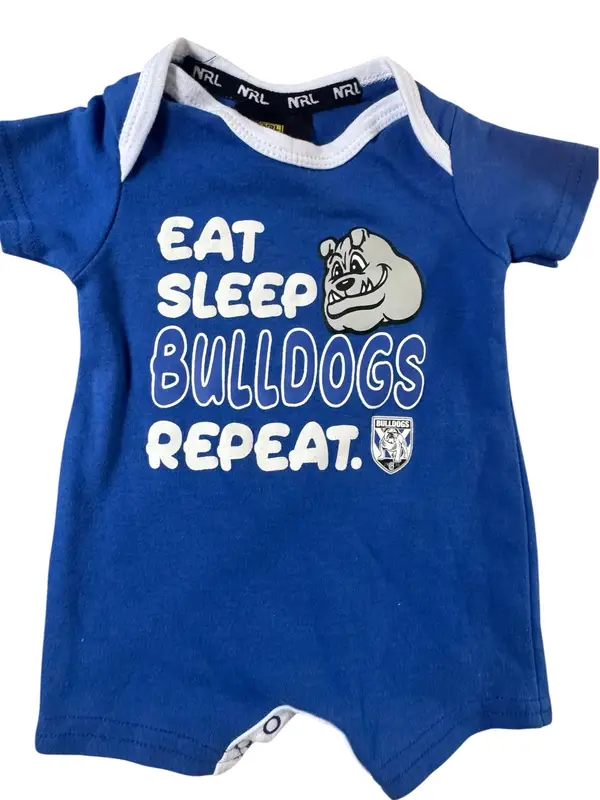 NRL bulldogs baby onesie sz newborn