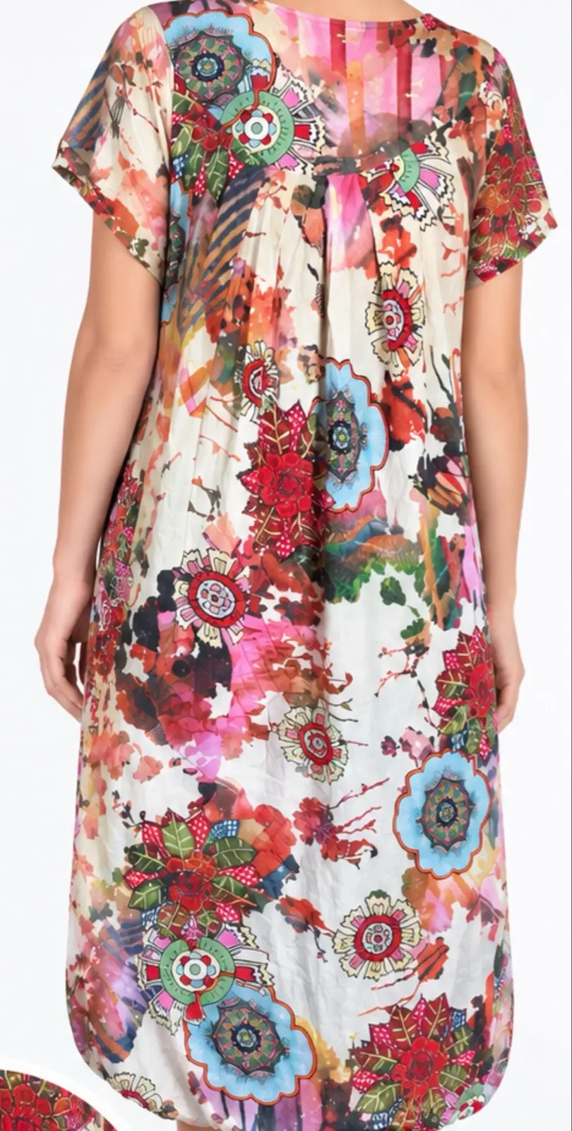 Ladies Vtg  boho cap sleeve floral dress – photo 2