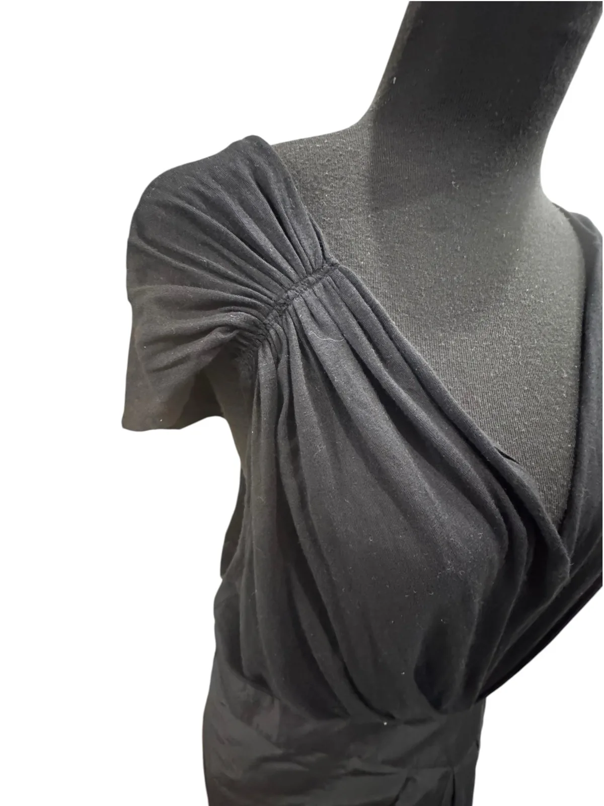 Basque black cap sleeve v neck sz 16 – photo 5