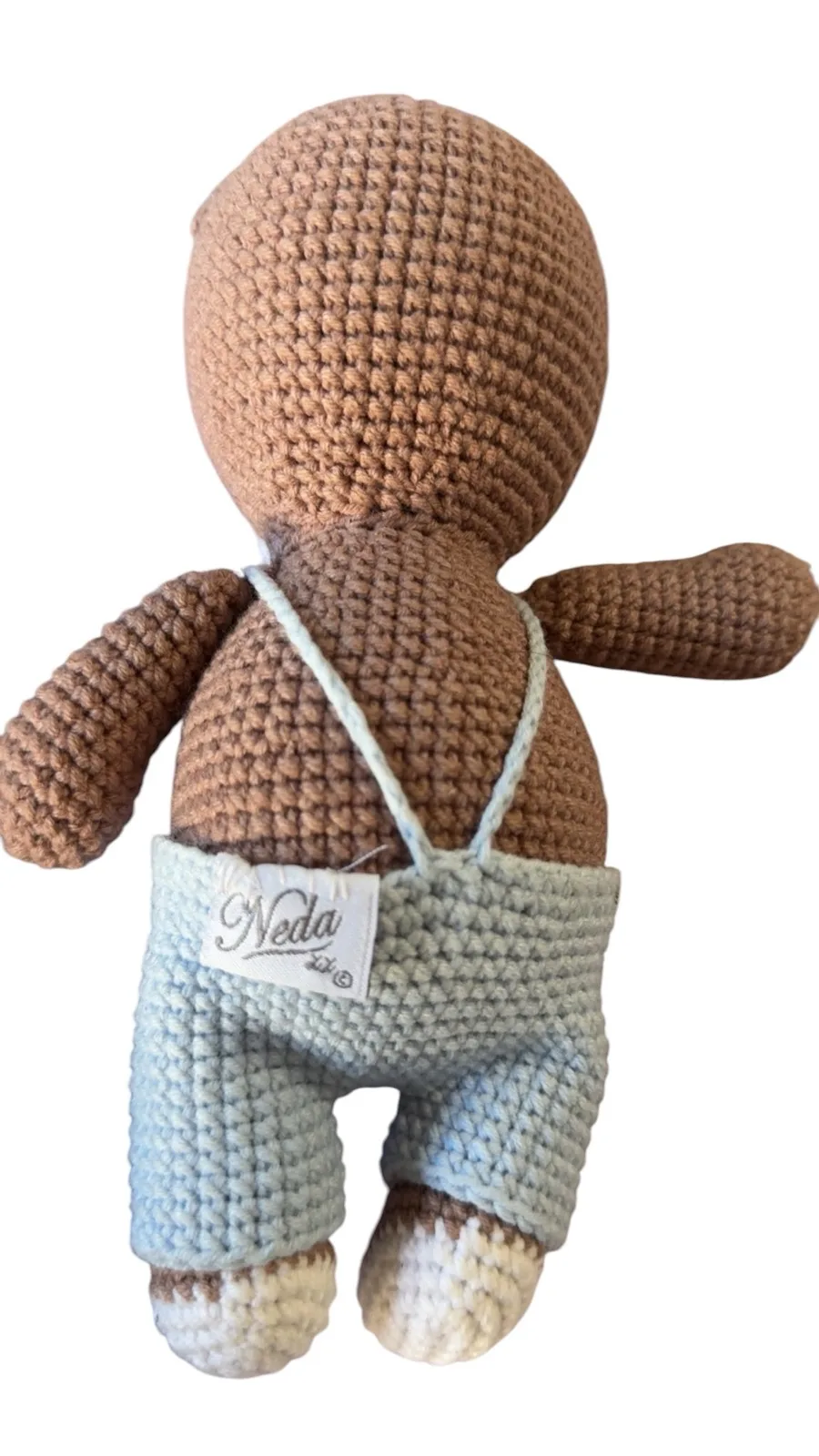 Crochet neda  bear blue overalls — photo 3