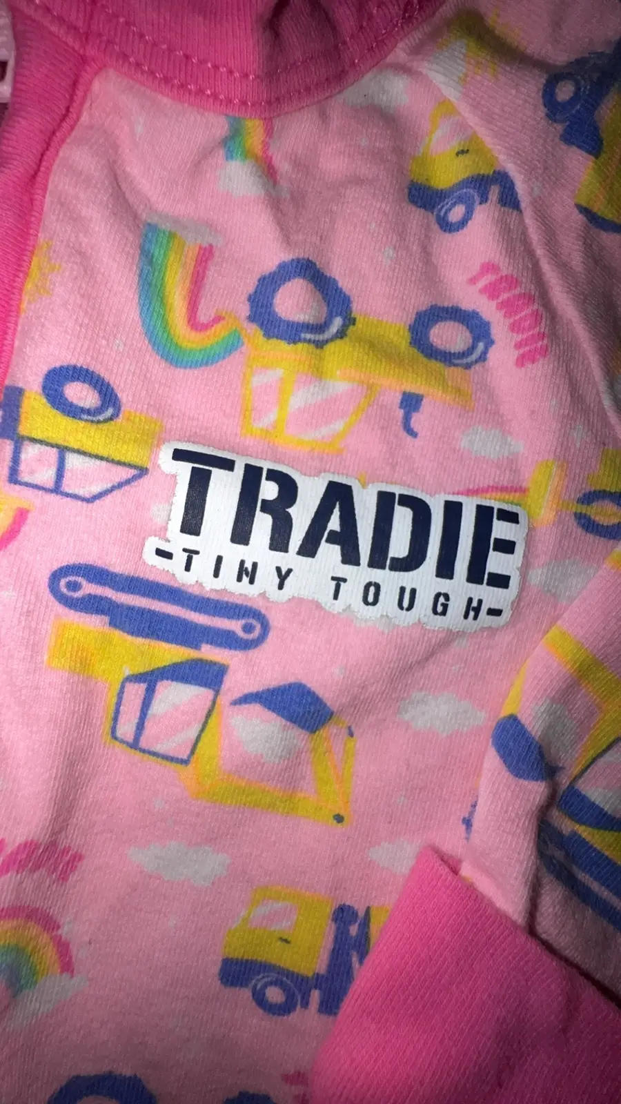 Tradie girls onesie pink trucks – photo 2