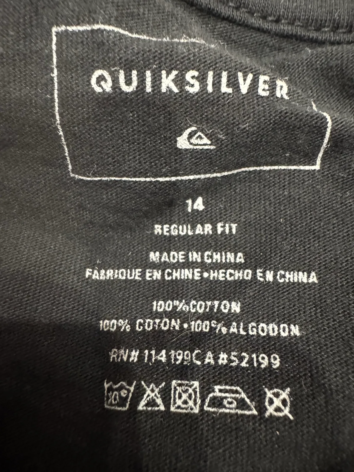 Quiksilver tshirt boys 14 black — photo 3