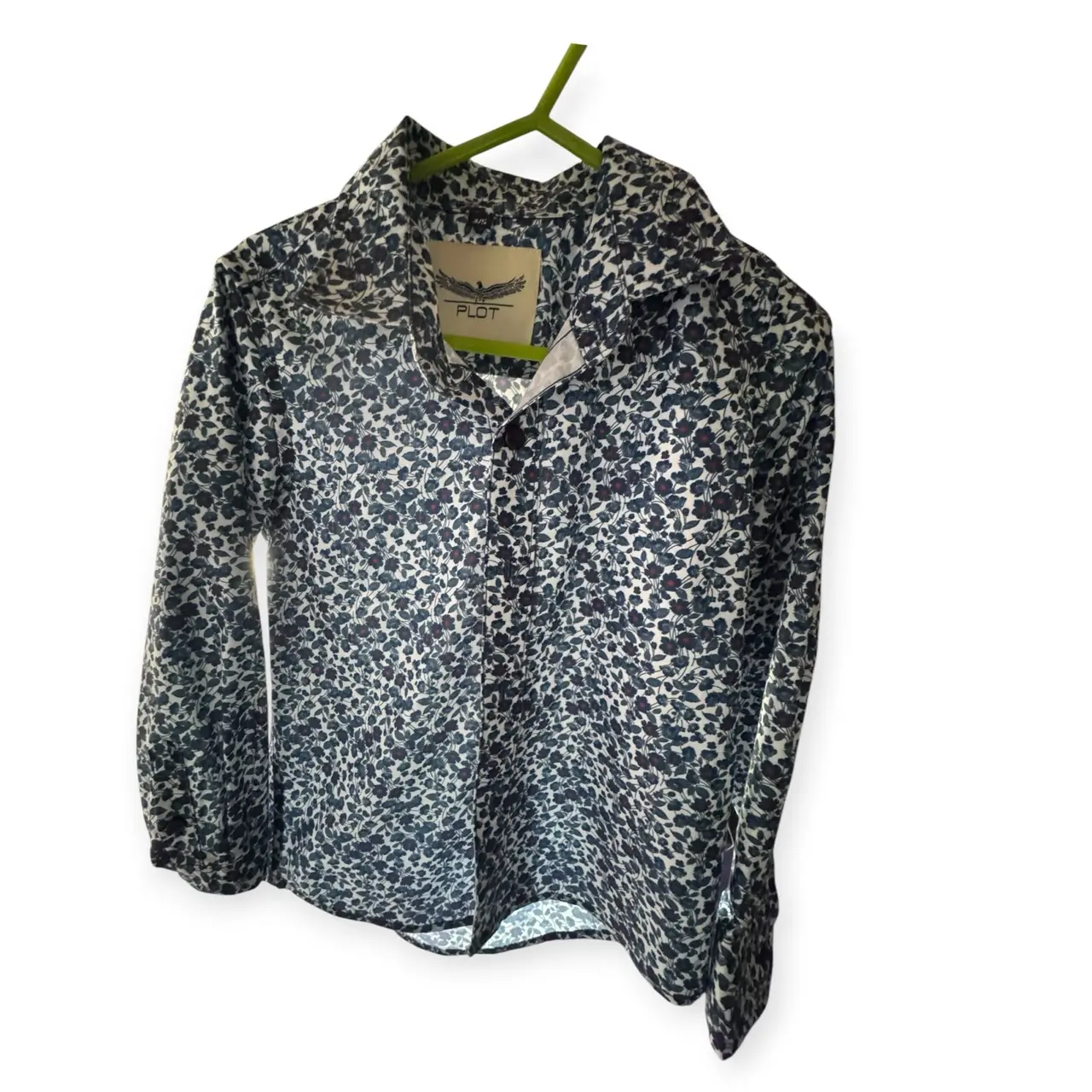 Plot boys floral L/S shirt navy blue sz 5-6 – photo 2