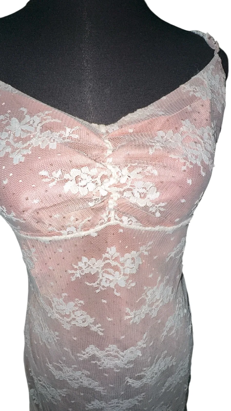 Tokito pink lace thin strap 10 dress — photo 2